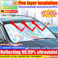 Immediately cool down the car by 20°C magnetic windscreen sunshade Block 99.99% ultraviolet