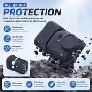 (MY) LionShield Insta360 GO Ultra Silicone Case with Lens Cover & Straps - Shockproof, Scratch-Resis
