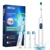 White/Pink Electric Toothbrush, Rechargeable Adult Electric Toothbrush With 5 Modes, Rotary Electric
