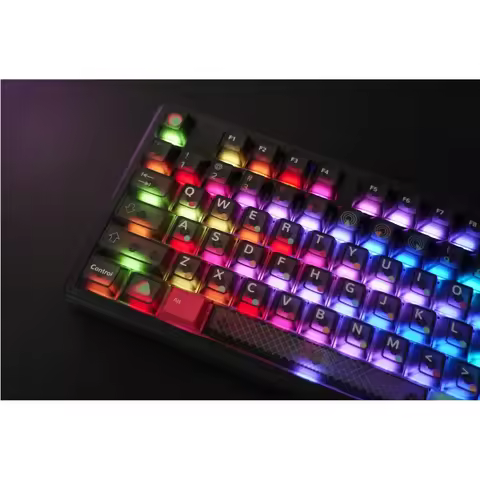 New AULA F87 Pro V2 Esport Keyboard Black Transparent Wireless Tri-mode Gaming RGB 8000Hz 0.125ms Me