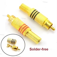 Gold Plated RCA Connector Plug Audio Male Connector Solder-free RCA Male to cabling  B4SG