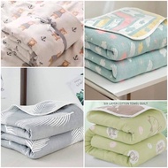 ⛅ ผ้าห่มสาลู Baby blanket ลวดลายการ์ตูน ผ้าห่มเด็กผืนใหญ่ 6 ชั้น ขนาด 6 ฟุต (160*200 cm.) มีลายให้เลือกเยอะ✅