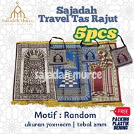 PACKAGE 5 PCS Travel Prayer Rug 2in1 Jumbo Mining Bag 70x110 Latest Motif