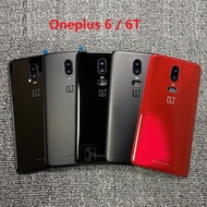 New Oneplus6 Housing For Oneplus 6 6T Glass Battery Cover Repair Replace Back Door Phone Rear Case With Camera Lens + Logo