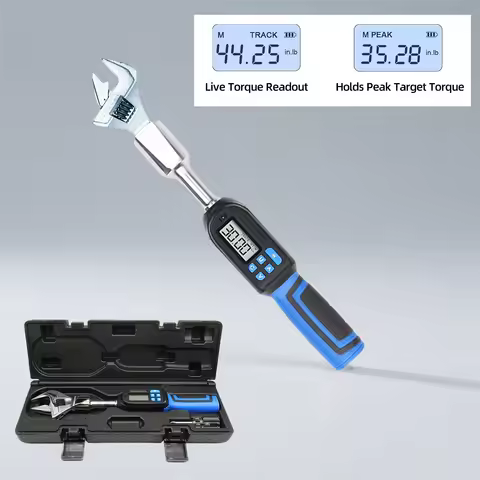 Adjustable Digital Torque Wrench spanner head, 6.8-135N.m Electronic Jaw open end torque wrench with