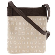 【日本直送】寶格麗 BVLGARI Logo Mania 側背包 小包 帆布 × 皮革 米色 中性【二手】