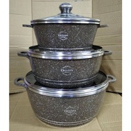 COOKWARE SET/PERIUK DESSINI GRANITE 6PCS SAIZ 24/28/32CM ✅HOT ITEM