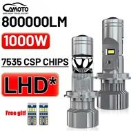 CAMOTO ไฟ LED โปรเจคเตอร์ Canbus LED H4สำหรับรถยนต์มินิเลนส์สูง/ต่ำ6000K สว่างมาก1000W LHD H4/9003/H