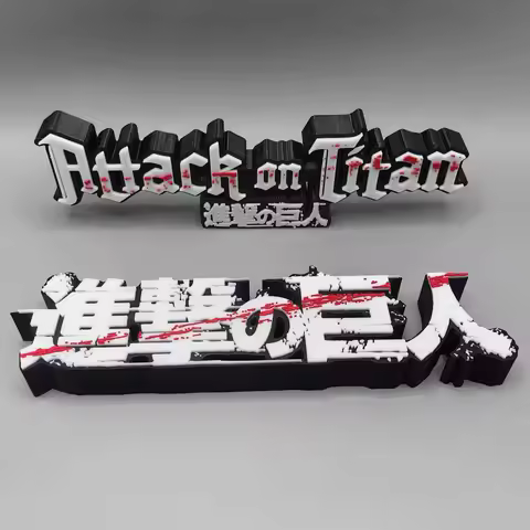 Attack on Titan Logo Stereo Font Stand Sign Ornament