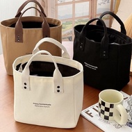 Bento Bag Handbag Canvas Solid Color Japanese Style Mommy Office Workers Outing With Rice Simple Con