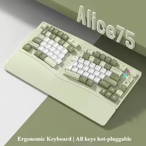FEKER Alice75 Mechanical Keyboard Aluminum Wireless Tri-mode Ergonomic Gasket Hot-Swap RGB Custom 75