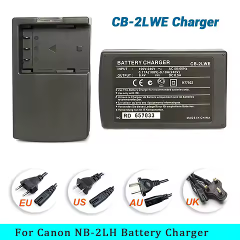 CB-2LWE CB-2LTE Battery Charger For Canon EOS 350D, 400D, G7, G9, S30, S50, S80, DC420, DC411, DC320