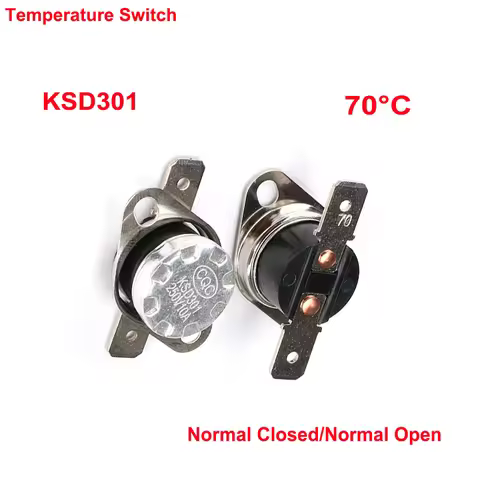 Bimetal Thermostat KSD301 70C Temperature Switch Normally Open/Normally Closed 70 Degrees Thermostat