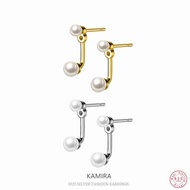 KAMIRA New 925 Sterling Silver Fashion Elegant Pearl Piercing Earrings for Women Detachable Wedding