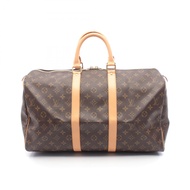 【二手】LOUIS VUITTONKeepall 45 波士頓包 M41428 PVC塗層帆布皮革 Keepall 45 男女通用二手 A