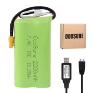 2200mAh 7.4V 15C Li-ion Rechargeable Batteries with XT30 Adapter Fits for Jumper T18 Pro transmitter
