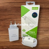 Charger Infinix 45W Ori Support Fast Charging Casan 45Watt Adapter Cable 1Set Fast Charging Micro US