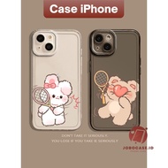 Case iphone 16 11 Pro Max 12 13 14 15 Plus XS XR 6+ 7+ 8 Couple Bear 02 Transparent Protective