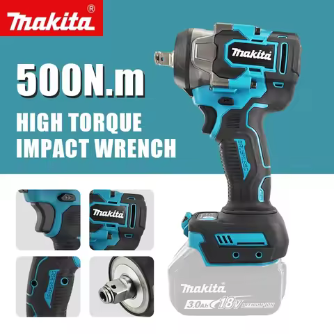 Makita 18V 500Nm Brushless Impact Wrench Cordless High Torque Electric Power Tool for Large Vehicle