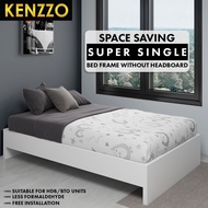 [FREE INSTALLATION] KENZZO: E1 Grade wooden super single pull out bed frame with headboard/super sin