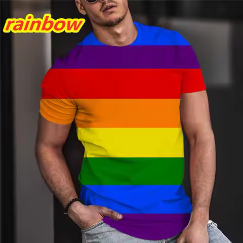 LGBT Rainbow Flag Lesbians Gays 3d T Shirts Summer Fashion Men Women T-shirt Short Sleeve 3D T-shirt
