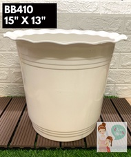 BB410 Wavy Flower Plastic Pot | BB Pot (15" x 13") | Plastic Pots for Plants Big Size | Plant Pots