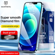 SmartDevil Super Smooth Diamonds Screen Protector For iPhone 14 Pro Max 13 Pro Max 12 iPhone 11 14 plus iPhone 11 Pro Max XSMax XS XR X Dust-Proof Full Screen Full Coverage HD Bluelight Tempered Glass Film For  Anti-fingerprint Explosion-proof