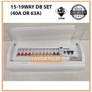 [NEW] MAXGUARD 40A/63A 16WAY PVC DB SET C/W 12pcs 1P MCB & 2P ELCB & 2P MCB