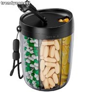 TRENDYZONE0I Pill Dispenser, BPA-Free Wide Opening Pill Storage Bottle, Portable 6 Compartments Plas