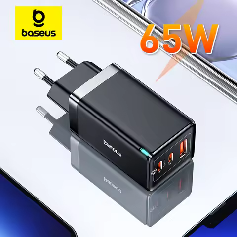 Baseus 65W GaN Charger Quick Charge Type C PD Charger USB Charger QC4.0 Portable Fast Charger For La