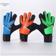 ถุงมือผู้รักษาประตูลูกฟุตบอลป้องกันการลื่นทำจาก PU สำหรับเด็กถุงมือผู้รักษาประตูทนต่อการสึกหรอเป็นมืออาชีพเครื่องป้องกันนิ้ว