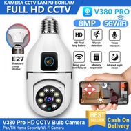 V380 Pro CCTV Bulb Camera Dual Lens 360°Wireless Camera Cctv sambung hp jarak jauh 1080 HD CCTV Camera