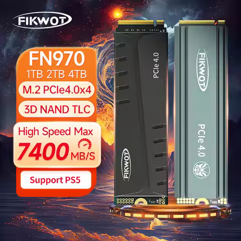 Fikwot FN970 SSD 512GB 1TB 2TB 4TB 7400MB/s PCIe4.0 M.2 NVMe with Dram Cache Heatsink Internal Solid