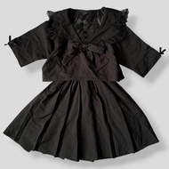 Most Pinterest Lolita Black Bow and Lace School Girl-esque Dress | Axes Femme Lolita Jirai Kei