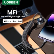 UGREEN 20W MFI Spring USB Type C/USB A to Lightning for Car Styling Storage Flexible 2.4A Charging Cable USB C for iPhone 14 13 Pro Max