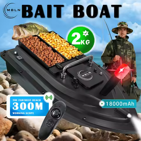 MBLN Brand,RC Carp Fishing Bait Boat,Double Bait Hopper,1.5kg Bait Capacity, 300m Remote Control Ran
