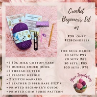 Beginner's Set for Crochet/Crochet Affordable Beginner Kit / RANDOM COLOR OF YARN / Yarn Temptations
