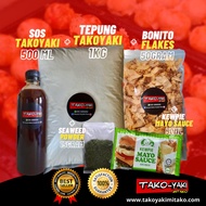 Set Lengkap Takoyaki DIY Tepung Takoyaki Mix + Sos Takoyaki + Bonito Flakes + Mayonis + Seaweed Powd