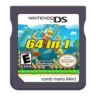 64 In 1 DS Games Cartridge Mario Series Super Mario Bros for NDS/3DS/3DSLL/2DS/NDSL English Version Video Game Console Card