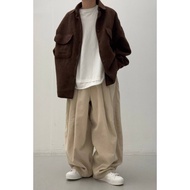halo Selection Korea FARMERS MARKET Corduroy Cocoon Pants Trousers Men Women Unisex 2 Colors