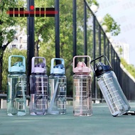 2000ml Reminder water bottle with straw scale big bottle 2Liter gym bottle sport water bottles