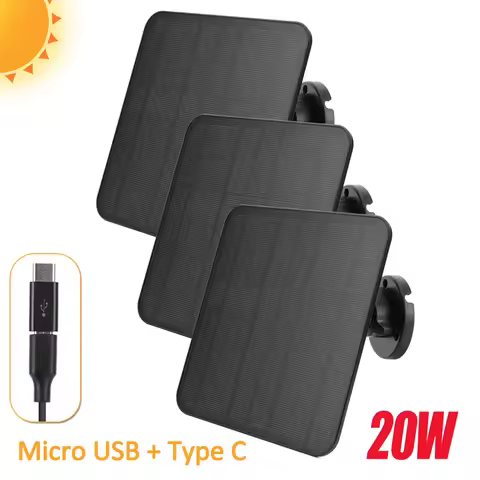 5V 20W Solar Panel For Eufy Eufycam 3/3C/2/2C/2Pro Wall Mount Solar Cell System IP65 Waterproof With