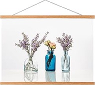 FALAMON Teak Wood Magnetic Poster Frame Hanger, 22x34 22x28 22x14 Magnet Poster Frame for Posters, P