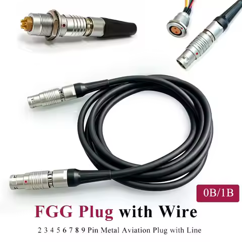 FGG 0B 1B 2 3 4 5 6 7 8 9 Pin Connecrtor Power Signal Line Compatible with LEMO Connector Metal Avia