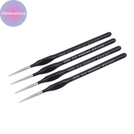 Alittlesetrtop 5Pcs 00000 Precision Fine Tip Paint Brush Set For Acrylic Models Mini Miniature Detai