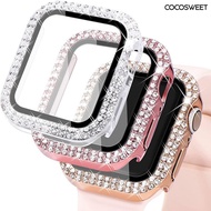 CCT-Rhinestone Decor Precise Cutout Easy Installation Impact Resistance Watch Protective Case Half Coverage Smartwatch Protective Shell for Apple Watch 8