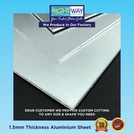 ALUMINIUM SHEET | 1.5MM THICKNESS | 10cm(h) x 60cm(w) | CUT actual size in 4pcs(21cm(w) x 4.5cm(h)) 