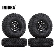 Injora 85*28Mm 1.55" Beadlock Wheel Rim Tire Set For Rc
