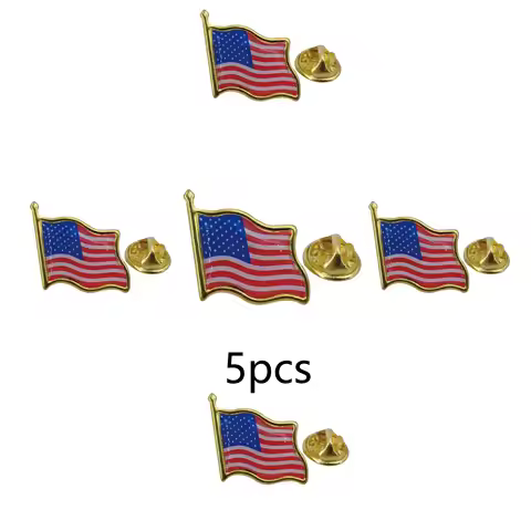 USA Flag Lapel Pins - Solid Metal Patriotic American Flag Brooch, 0.8 Inch US Flag Pin Badge for Sui