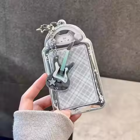 1PC Ins Cat Rabbit Photo Card Holder Kpop Photo Card Display Pendant Student ID Card Protective Cove